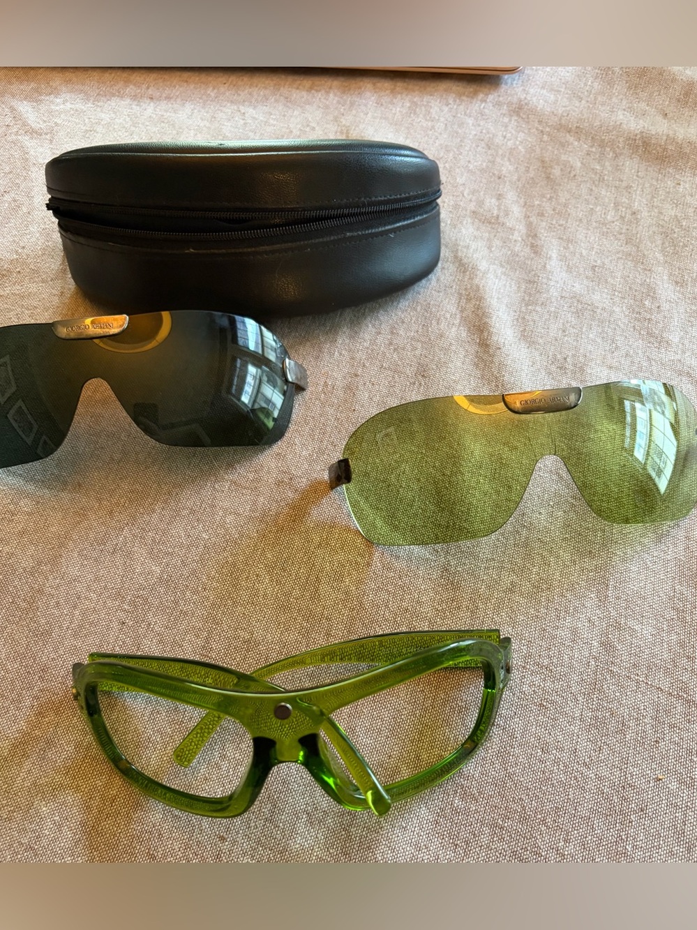Vintage Giorgio Armani Shield/Mask Sunglasses with Magnetic interchangeable lens